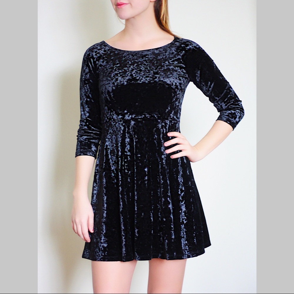 Black velvet dress